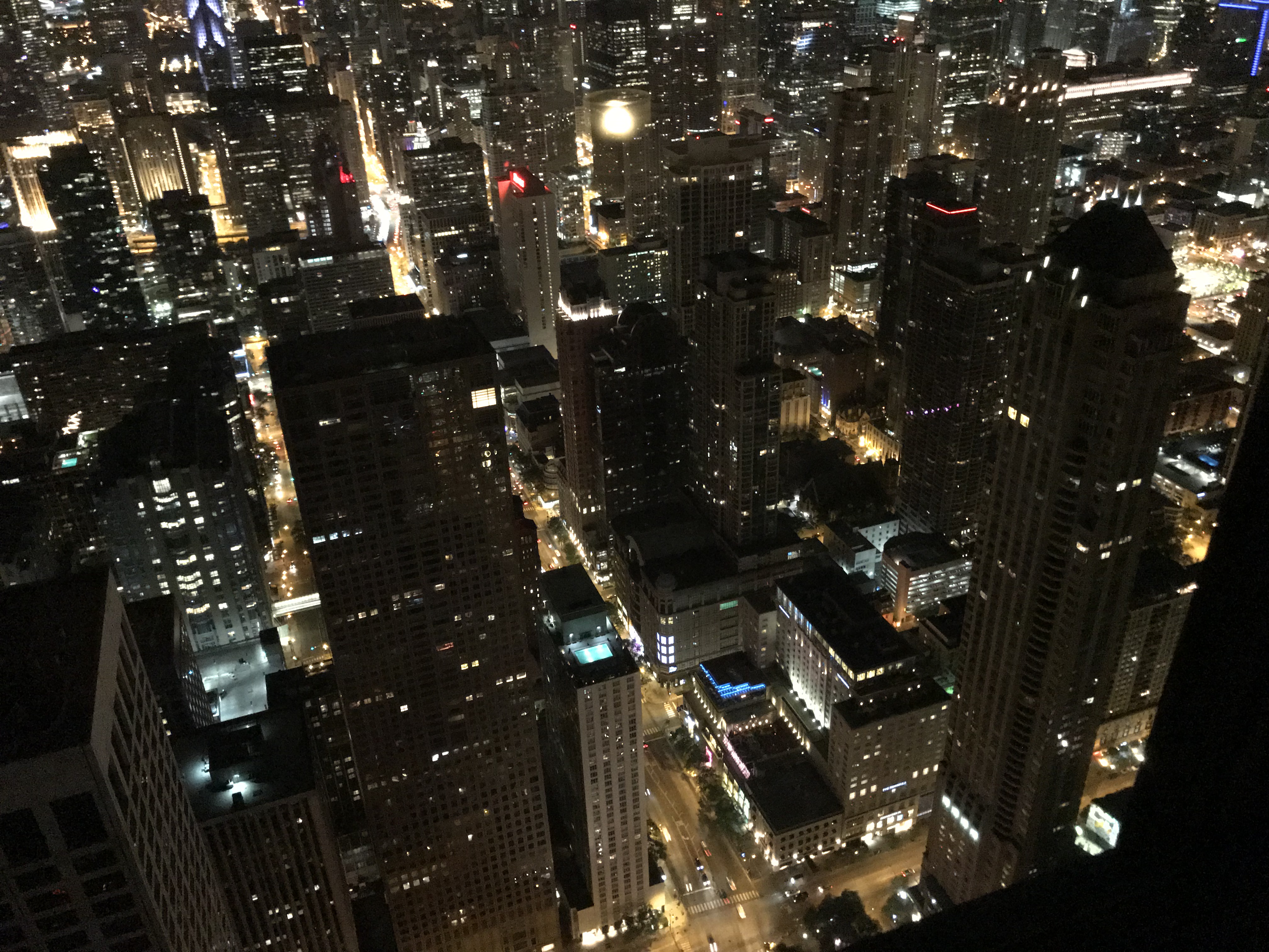 City lights in the night from high above